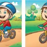 IQ test: pronađite 4 razlike na slici dječaka na biciklu